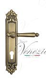 Дверная ручка Venezia на планке PL96 мод. Pellestrina (мат. бронза) под цилиндр